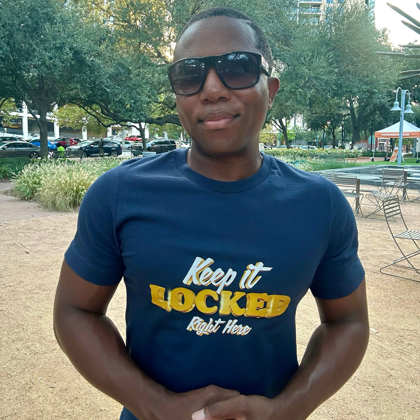 Keep It Locked Right Here T-Shirt (Navy)